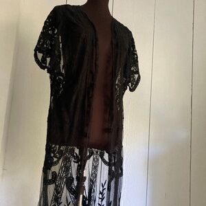 Lauren Conrad Black Lace Kimono OS NWT